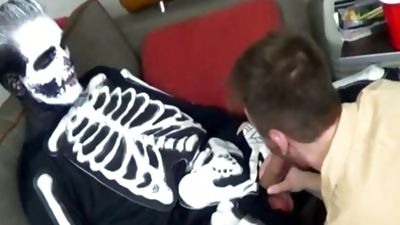 FTM Luke Hudson Barebacked By A Skeleton - Halloween special, Bareback, Luke Hudson