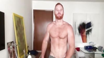 Furry Ginger Hunk Stroking, Hairy, Masturbating, Redhead