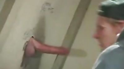 charming Three In Service Station bathroom, Anal, Gloryhole, Threesome