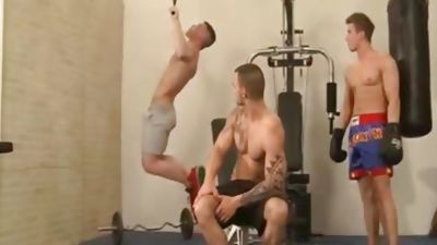 palatable Threeway At A Gym, Blowjob, Masturbating, Threesome, Gym