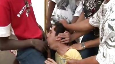 homo lad slammed by bunch, Black, Blowjob, Latina, Gay, Twinks