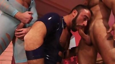 Francois Sagat, Shay Michaels & Spencer Reed in a scene from Incubus, Big Cock, Pornstar, Gay, Titan Men, Spencer Reed, Francois Sagat, Shay Michaels