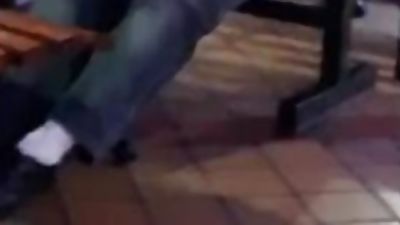 Guy Feeling his Boner at a Restaurant, Amateur, Latina, Gay