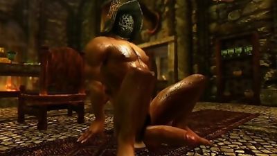 Skyrim: Ramiroz the Gladiator, Anal, Big Cock, Masturbating, Gay