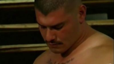 Muscled Hombres Warehouse Blowjobs, Blowjob, Hairy, Latina, Gay, Big Muscles Big Cocks