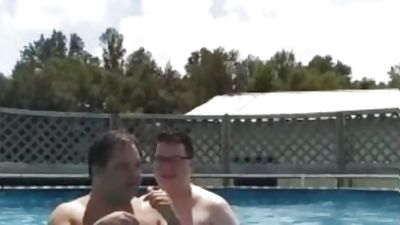 Pool sex!, Blowjob, Masturbating, Outdoor