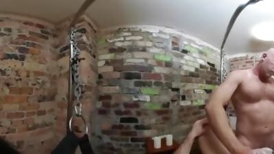 THE NAKED BARBER sling shave in VR, Fetish, Handjob, POV, Gay, Shaving