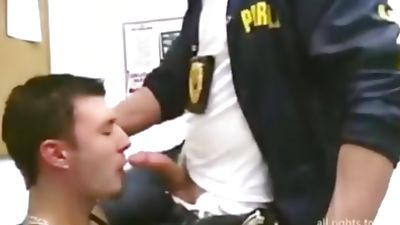 Security officer fucks twink, Big Cock, Ass Licking, Office