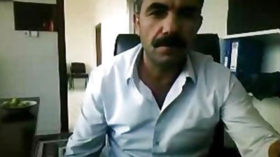 Arab mustached Daddy wanks his big cock, Amateur, Arab, Big Cock