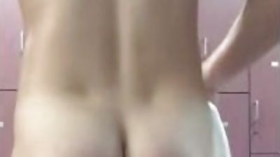 DoodleHobbitt Fingerfucks his ass while showing off in the Gym Lockerroom, Ass, Big Cock, Fingering