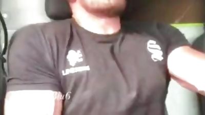 Beautiful str8 jerking off while driving his work, Gay, Beauty, Jerking