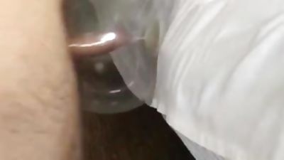 Fuck ballon condom, Creampie, Cumshot, Handjob