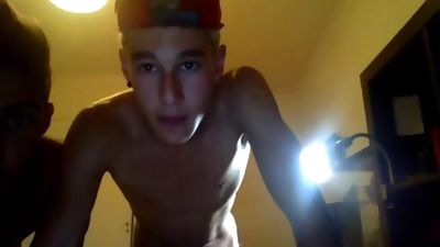 Straight amateur boys try sucking dicks again, Blowjob, Brunette, Webcam, First Time