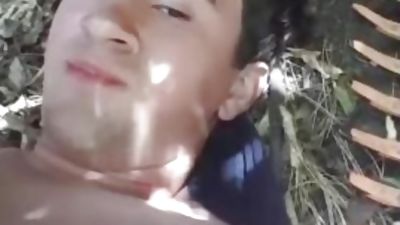 Farmboy Facial, Amateur, Brunette, Outdoor, Gloves