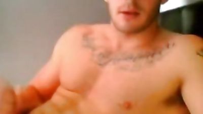 Uncut buff soldier flexes his big muscles and cums clip, Big Cock, Cumshot, Homemade