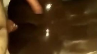 White man fucks with his big cock oiled black ass, Amateur, Anal, Hardcore