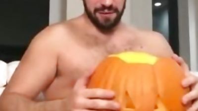 please, who is he? halloween special jerk off pumpkin, Amateur, Fetish, Masturbating, Gay
