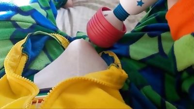 Precious Young Boy Cums in Dino Jammies & Undies ♡, Amateur, Cumshot, Teen