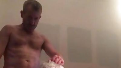 Grandpa on his knees sucking big dick, Amateur, Big Cock, Blowjob, Gay