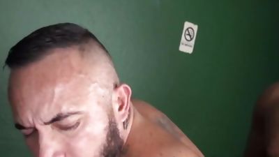 Black bear bareback drilling inked stud, Black, Interracial, Gay