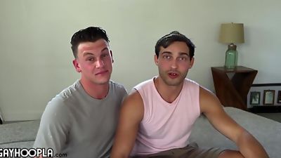 2 college jocks fuck before class. GAY SEX, Anal, Blowjob, College, Gay Hoopla