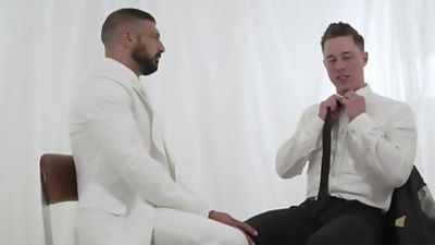 Religious Boy Gets Barebacked By Muscle Dad Priest, Blowjob, Hardcore, Gay