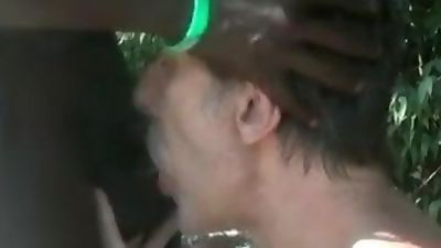 Outdoor Interracial Cottaging, Amateur, Bikini, Blowjob