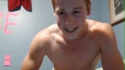 Cute ginger boy stroking his beautiful cock, Amateur, Big Cock, Masturbating