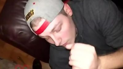 Skaden Gets Throatfucked by Big Dick, Brunette, Cumshot, Handjob