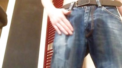 Young Teen boy is horny after he wet his pants, Amateur, Big Cock, Fetish, Teen