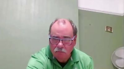 Hairy Grandpa with thick cock, Hairy, Handjob, Masturbating