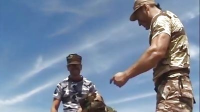 Soldier Boys Touch Eachother, Handjob, Masturbating, Outdoor, Gay