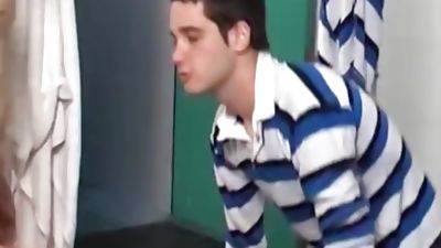 Skinny Euro athletes fuck and suck in the locker room, Blowjob, Cumshot, Doggystyle