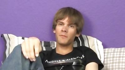 Twinky taking his time before jerking off at sex interview, Casting, Cumshot, Masturbating, Boy Crush