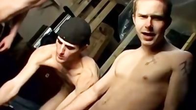 Three straighties jack off while recorded in homemade video, Big Cock, Cumshot, Homemade, Straight Naked Thugs