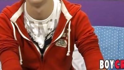 Smiling young homo jerks off and shoots his load out, Big Cock, Casting, Cumshot, Boy Crush