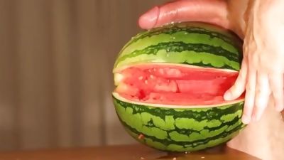 melon fuck - hot fruit fuck, cum with multiple shots, Cumshot, Fetish, Muscle