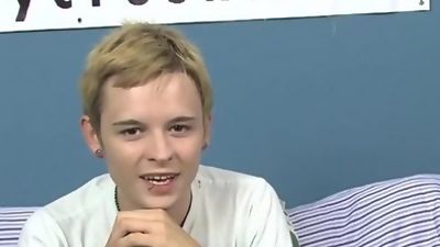 Nice guy answers questions before stripping and jerking off, Big Cock, Blonde, Dildo, Boy Crush