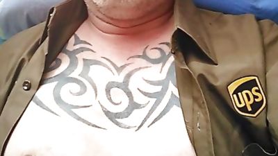 UPS Man wank, Amateur, Masturbating, Bears