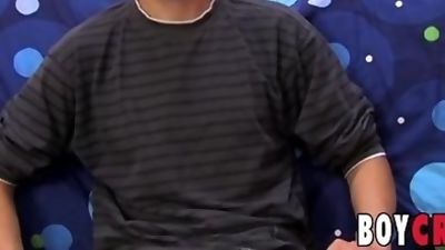 Fresh twink jerks off and cums hard at the casting couch, Piercing, Masturbating, Solo, Boy Crush