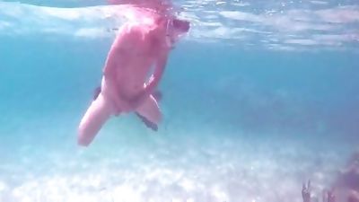 cumming in the sea, Bikini, Handjob, Gay
