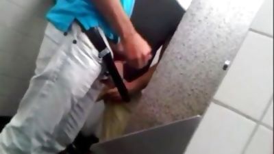 Sucking in a public toilet, Amateur, Blowjob, Outdoor, Gay, Toilet