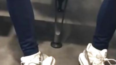 Chavvy twink rubs his bulge in train station. Horny chav wanks in public., European, Solo, Gay