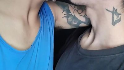 Tongue kissing brazilian couple, Amateur, Gay, Twinks, Kissing