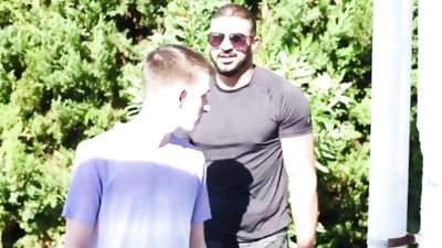 bedtime barefuck between hairy man and twink, Hairy, Old And Young, Gay