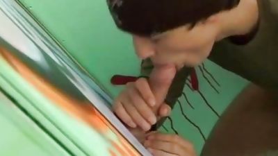 Quick Service Glory Hole Action, Big Cock, Blowjob, Gloryhole