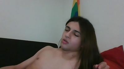 Girly Boy Cums, Masturbating, Teen, Webcam