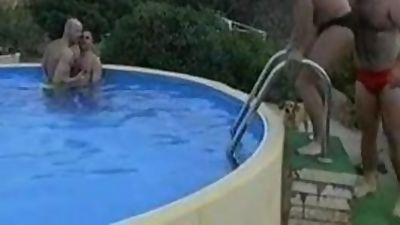 Ted at Pool, Amateur, Blowjob, Group Sex, Gay, Pool