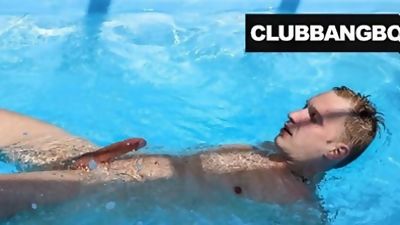 Tim Jerks Off his Friend and Then Plays in the Pool, Amateur, Cumshot, Hardcore, Club Bang Boys