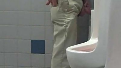 Mature and older men pissing - toilet spy, Mature, Gay, Pissing